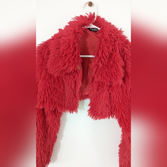 Furry cropped coat - Picture 2 of 3